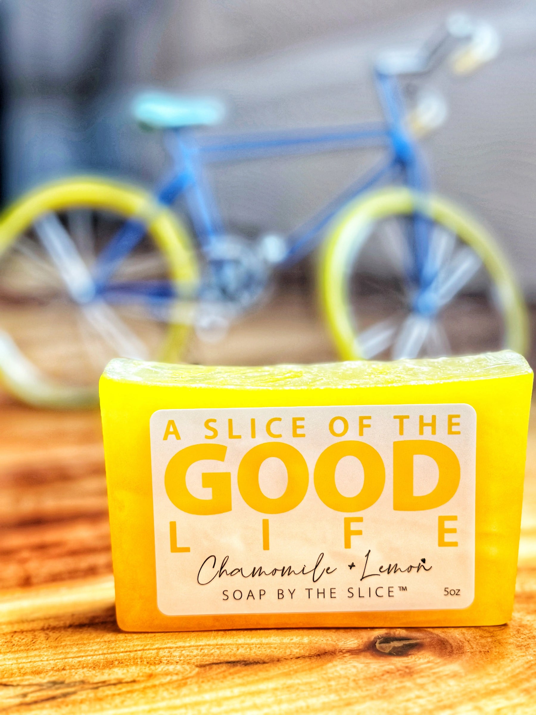 Chamomile + Lemon Soap Slice 5 Oz. by Essential Journeys, natural skincare detail photo 4