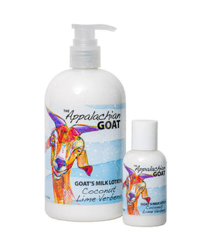 Coconut Lime Verbena Goats Milk Lotion by Essential Journeys, natural skincare main product photo
