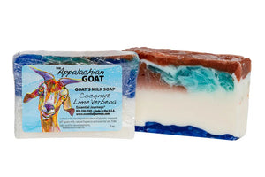 Coconut Lime Verbena Goats Milk Soap Slice 5 Oz. by Essential Journeys, natural skincare main product photo
