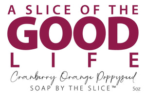 Cranberry Orange Poppy Seed Soap Slice 5 Oz. by Essential Journeys, natural skincare detail photo 3