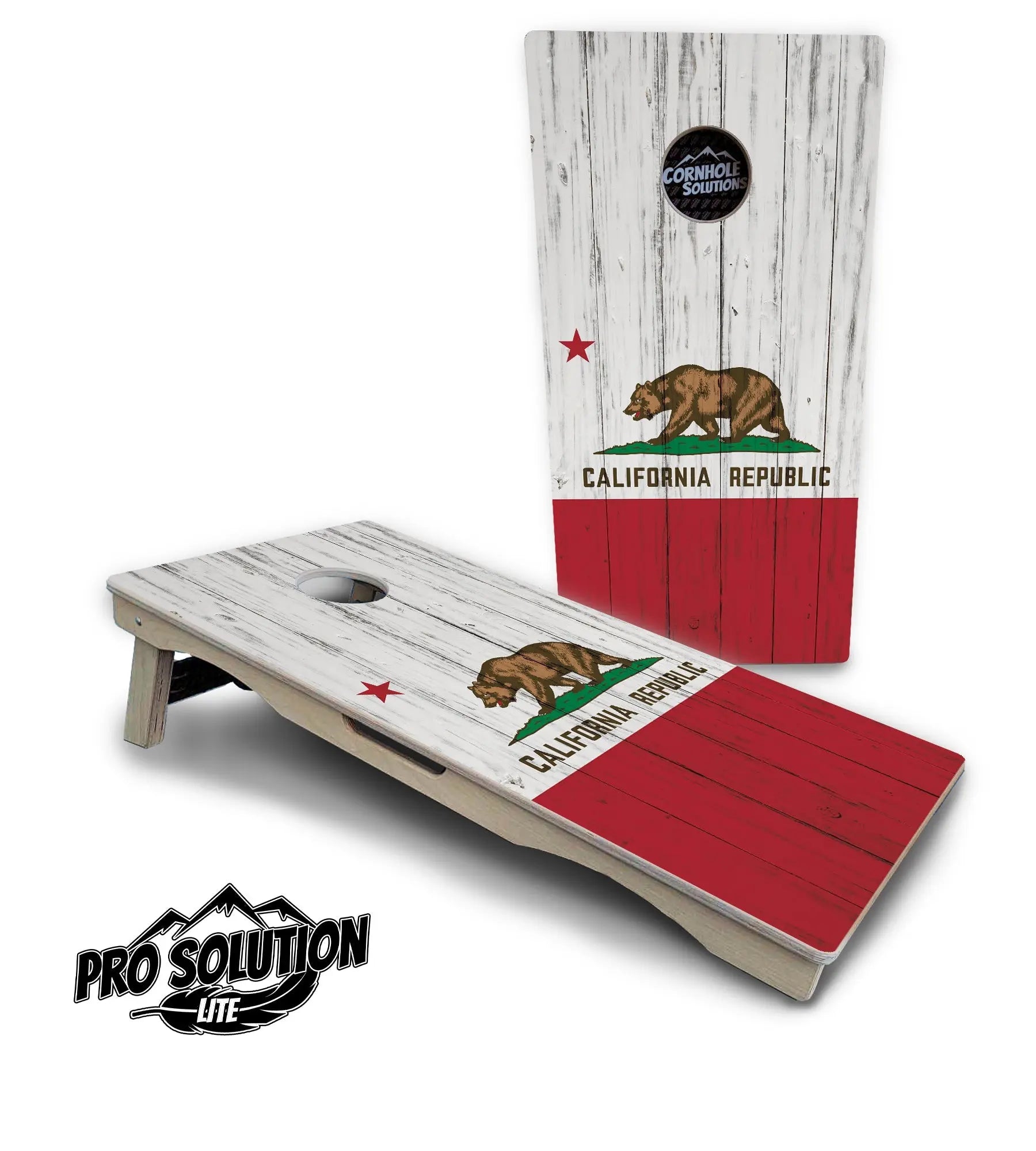 California Flag Cornhole Boards - Pro Solution Lite Series by Cornhole Solutions, custom cornhole board detail photo 4