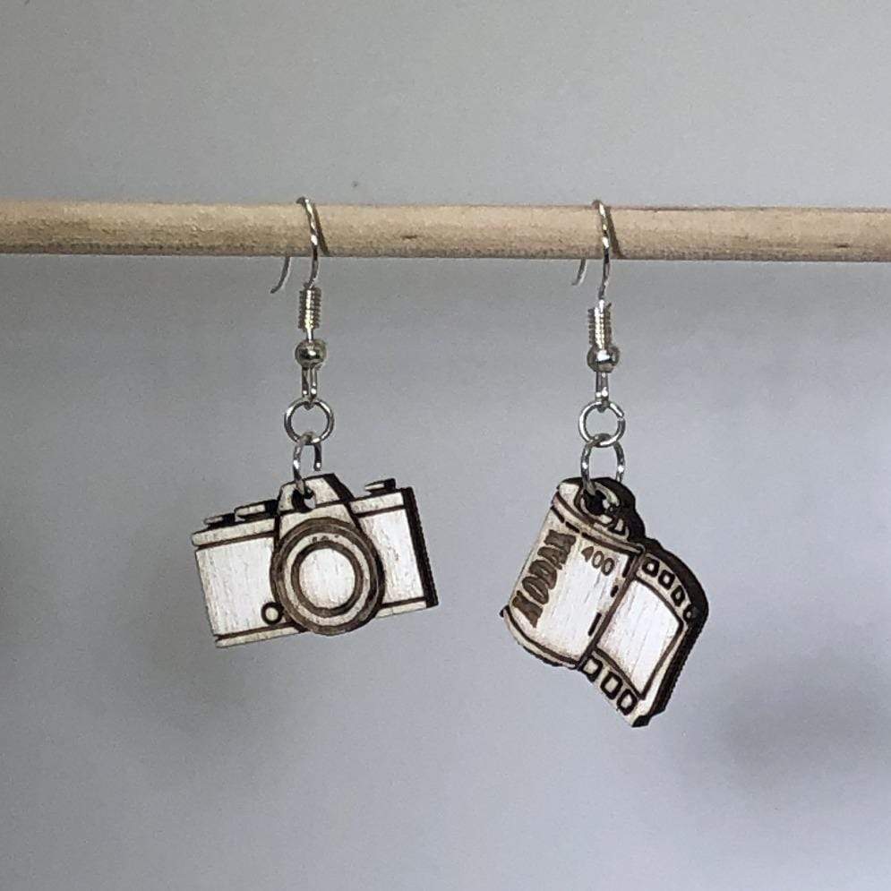 Camera Roll Wooden Dangle Earrings | Photography Jewelry