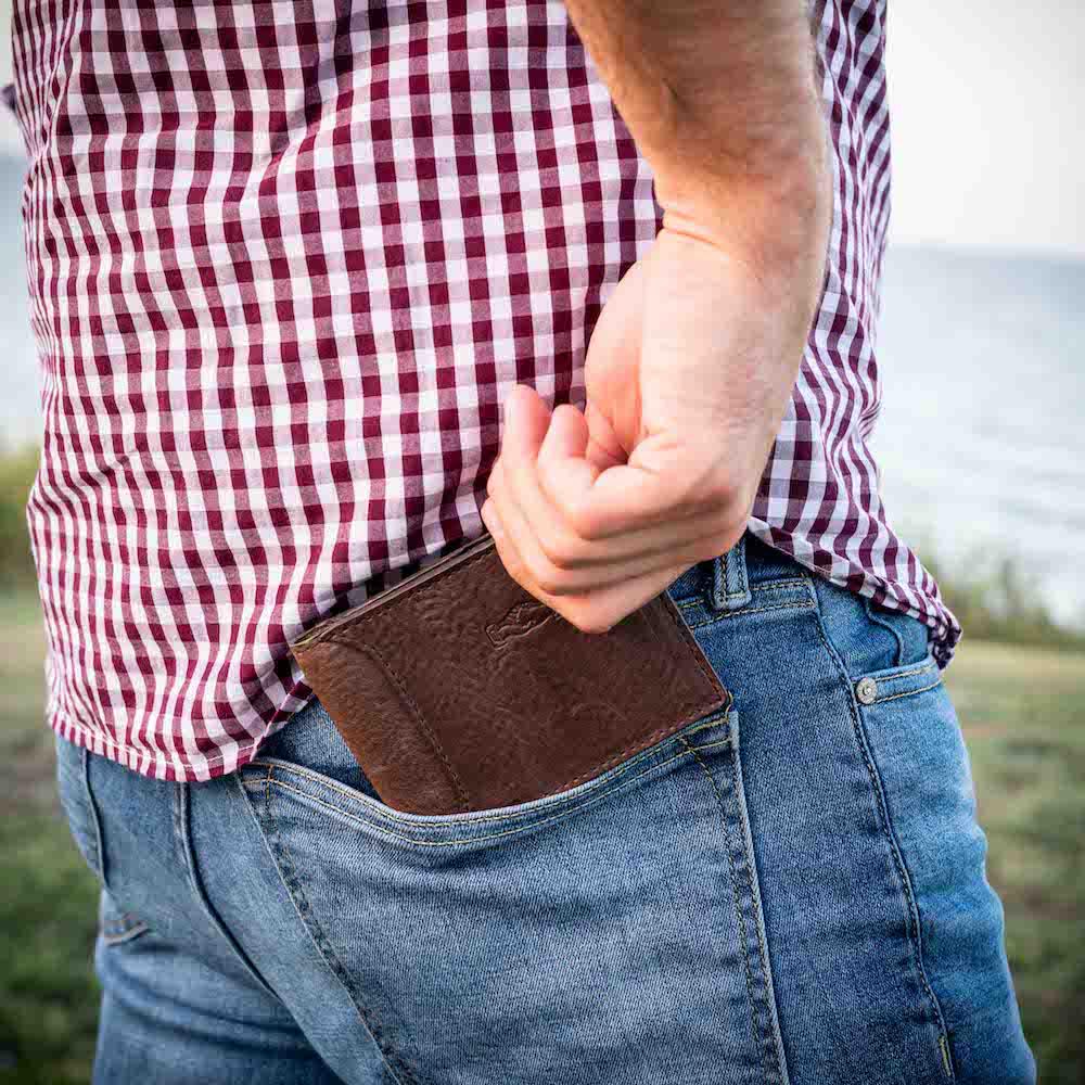 Campaign Leather Bifold Wallet by Mission Mercantile Leather Goods, handmade leather goods main product photo
