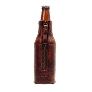 Campaign Leather Bottle Koozie Mission Mercantile Leather Goods