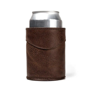 Campaign Leather Can Koozie by Mission Mercantile Leather Goods, custom drinkware detail photo 3
