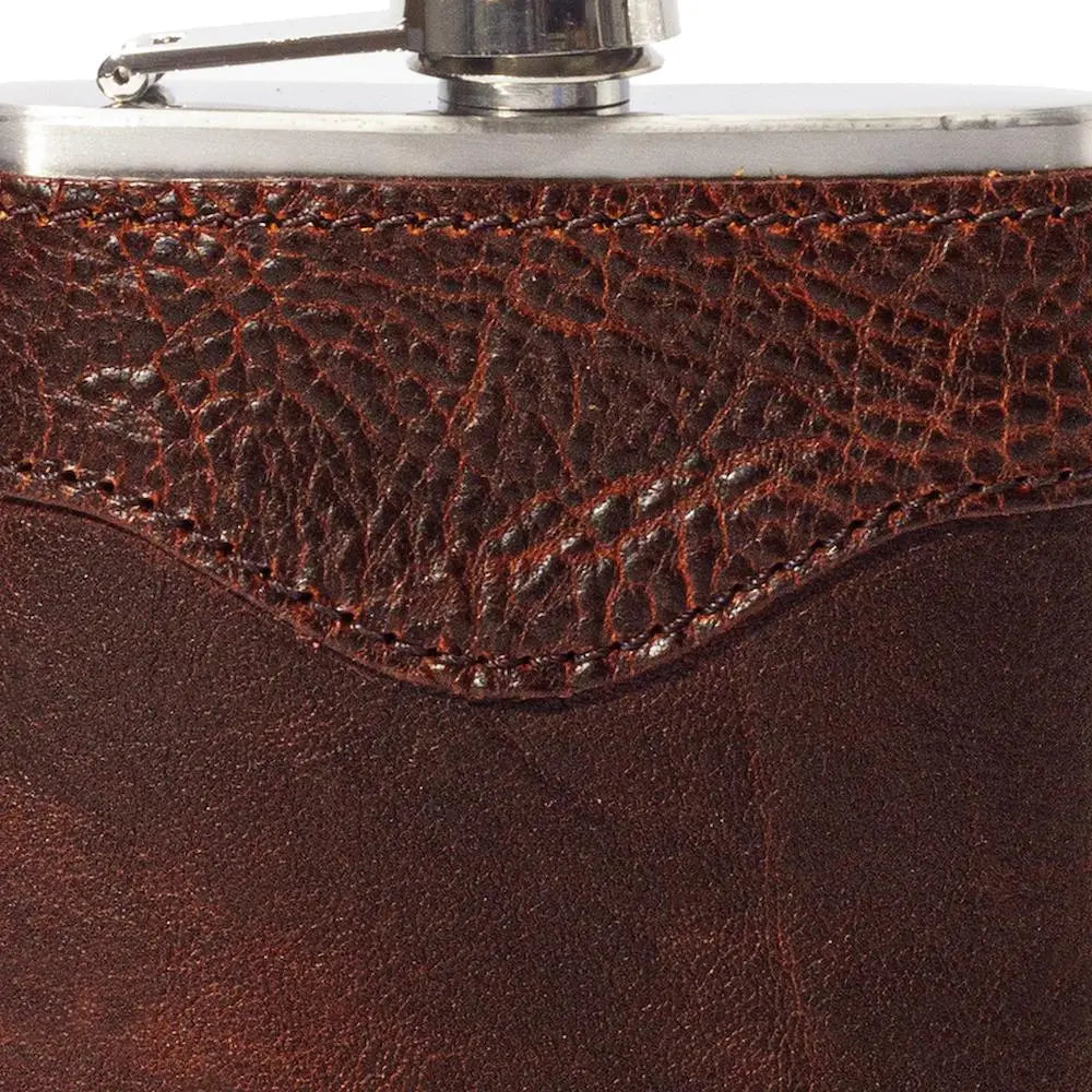 Campaign Leather Flask by Mission Mercantile Leather Goods, handmade leather goods detail photo 4