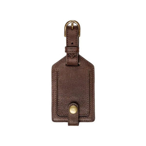 Campaign Leather Luggage Tag by Mission Mercantile Leather Goods, handmade leather goods detail photo 2