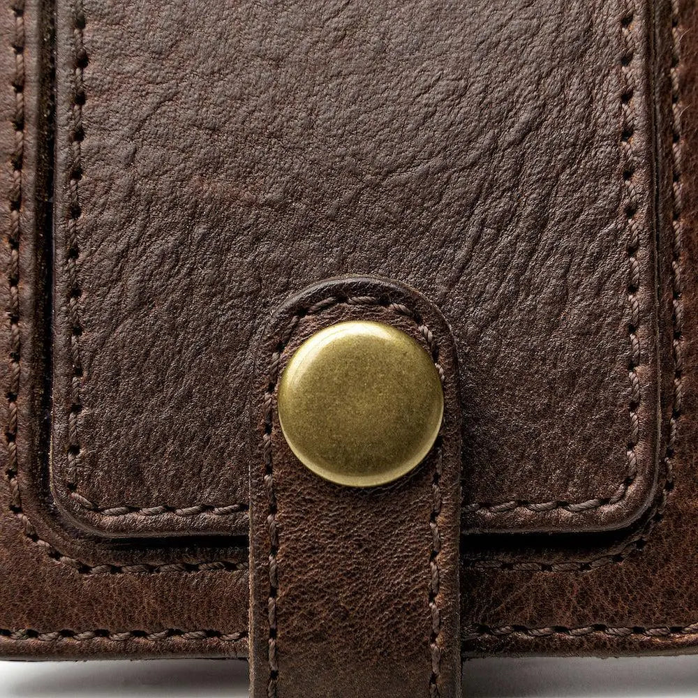 Campaign Leather Luggage Tag by Mission Mercantile Leather Goods, handmade leather goods detail photo 6