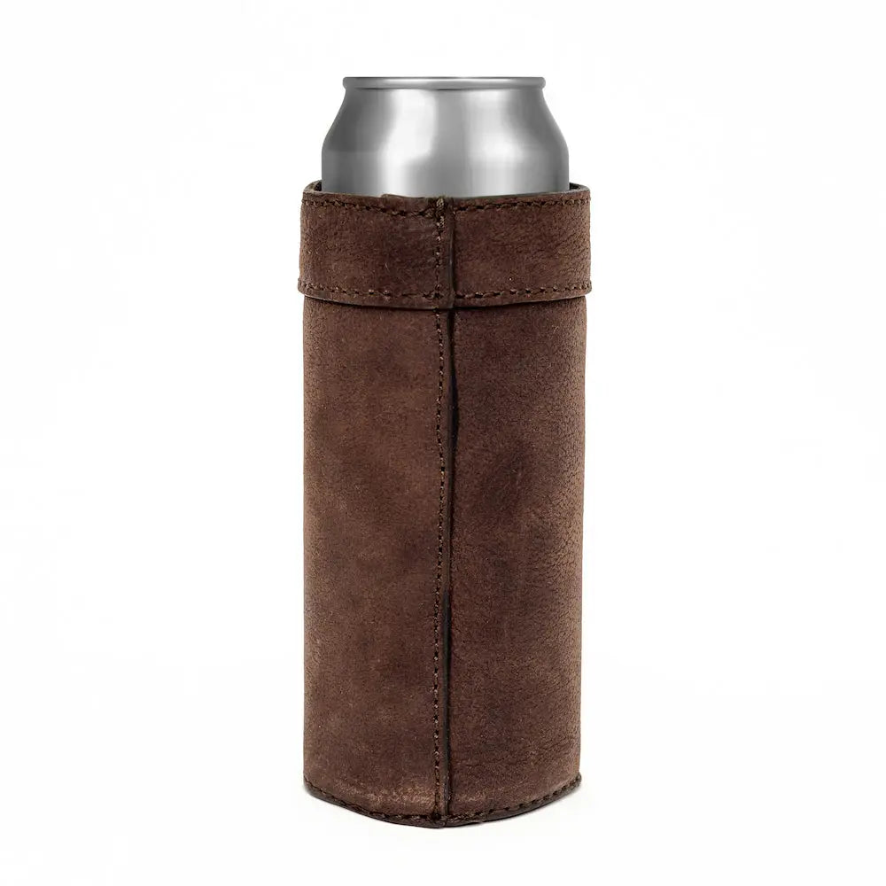 Campaign Leather Slim Can Koozie Mission Mercantile Leather Goods
