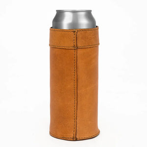 Campaign Leather Slim Can Koozie Mission Mercantile Leather Goods