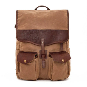 Campaign Waxed Canvas Backpack by Mission Mercantile Leather Goods, handmade leather goods detail photo 4