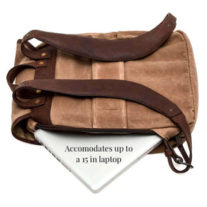 Campaign Waxed Canvas Backpack by Mission Mercantile Leather Goods, handmade leather goods detail photo 9
