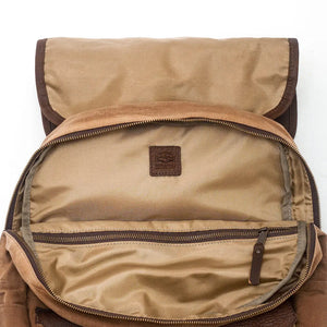 Campaign Waxed Canvas Backpack by Mission Mercantile Leather Goods, handmade leather goods detail photo 14