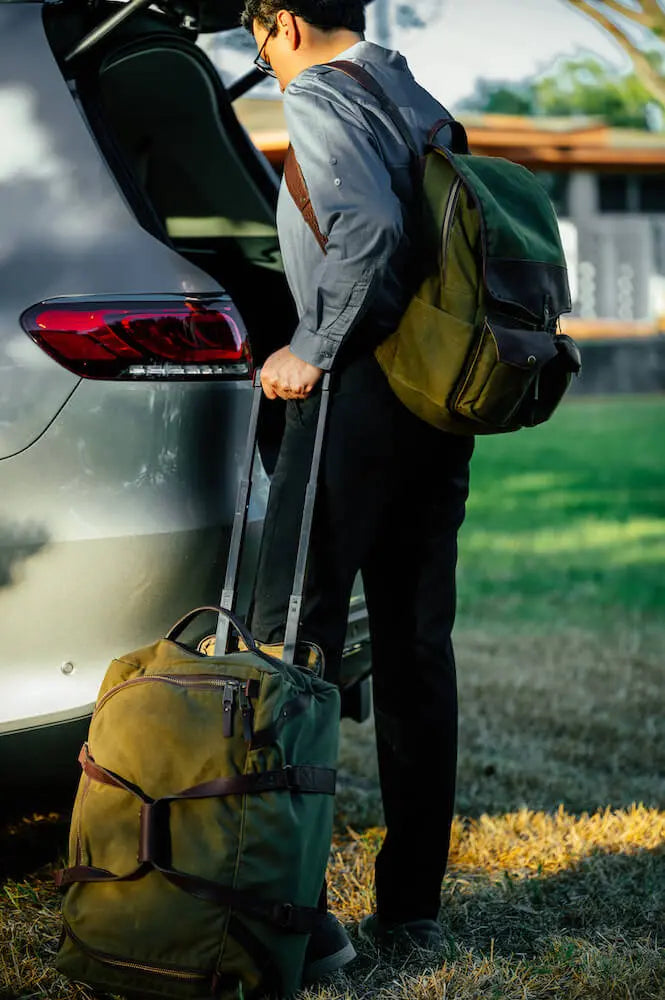 Campaign Waxed Canvas Backpack by Mission Mercantile Leather Goods, handmade leather goods detail photo 16
