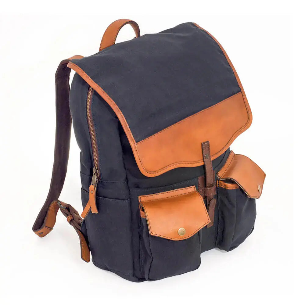 Campaign Waxed Canvas Backpack by Mission Mercantile Leather Goods, handmade leather goods detail photo 36