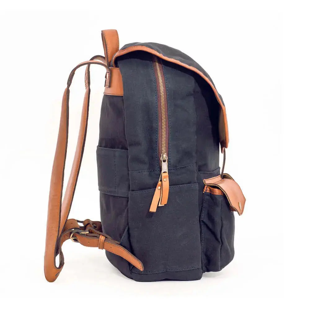 Campaign Waxed Canvas Backpack by Mission Mercantile Leather Goods, handmade leather goods detail photo 37