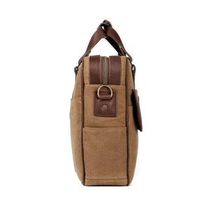 Campaign Waxed Canvas Briefcase by Mission Mercantile Leather Goods, handmade leather goods detail photo 8