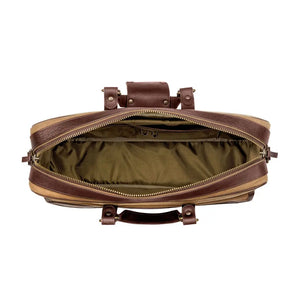 Campaign Waxed Canvas Briefcase by Mission Mercantile Leather Goods, handmade leather goods detail photo 10