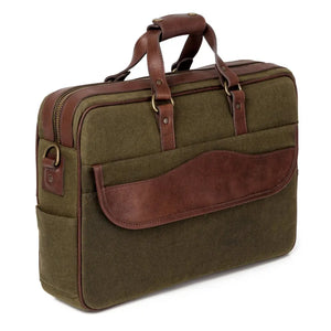 Campaign Waxed Canvas Briefcase by Mission Mercantile Leather Goods, handmade leather goods detail photo 12