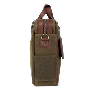 Campaign Waxed Canvas Briefcase by Mission Mercantile Leather Goods, handmade leather goods detail photo 14