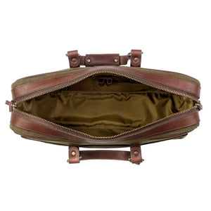 Campaign Waxed Canvas Briefcase by Mission Mercantile Leather Goods, handmade leather goods detail photo 16