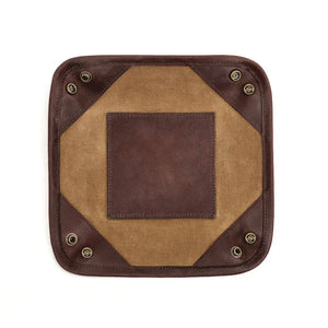 Campaign Waxed Canvas Desk Caddy by Mission Mercantile Leather Goods, handmade leather goods detail photo 3