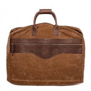 Campaign Waxed Canvas Garment Bag by Mission Mercantile Leather Goods, handmade leather goods detail photo 4