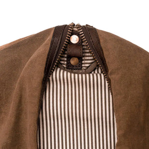 Campaign Waxed Canvas Garment Bag by Mission Mercantile Leather Goods, handmade leather goods detail photo 8