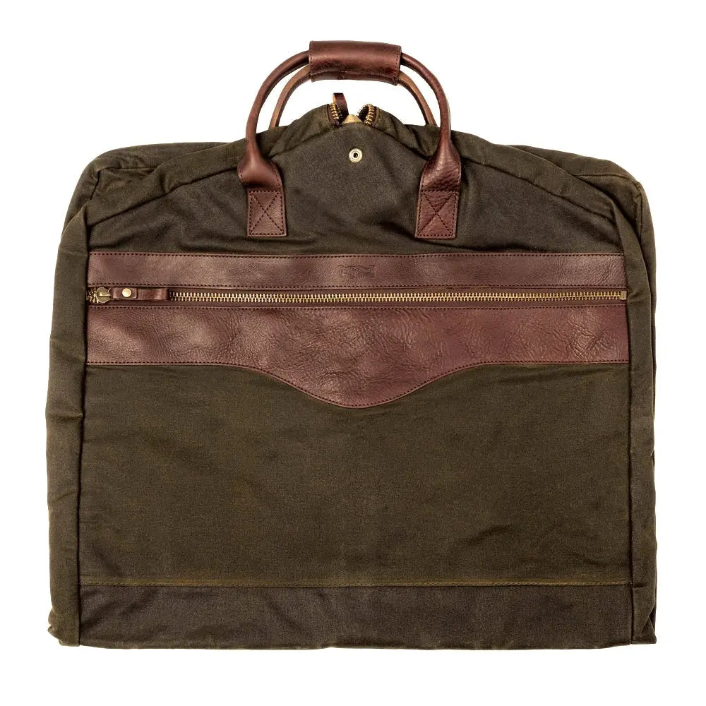 Campaign Waxed Canvas Garment Bag by Mission Mercantile Leather Goods, handmade leather goods detail photo 10
