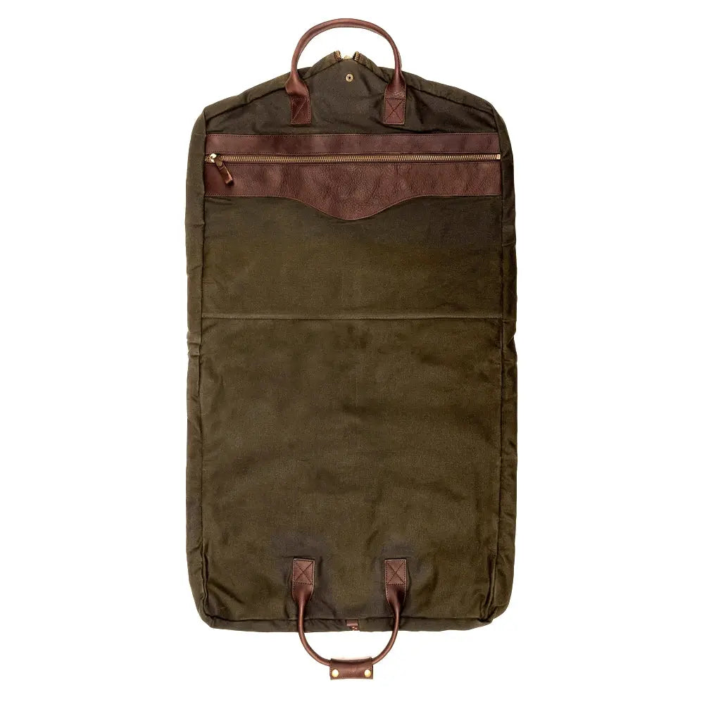 Campaign Waxed Canvas Garment Bag by Mission Mercantile Leather Goods, handmade leather goods detail photo 12