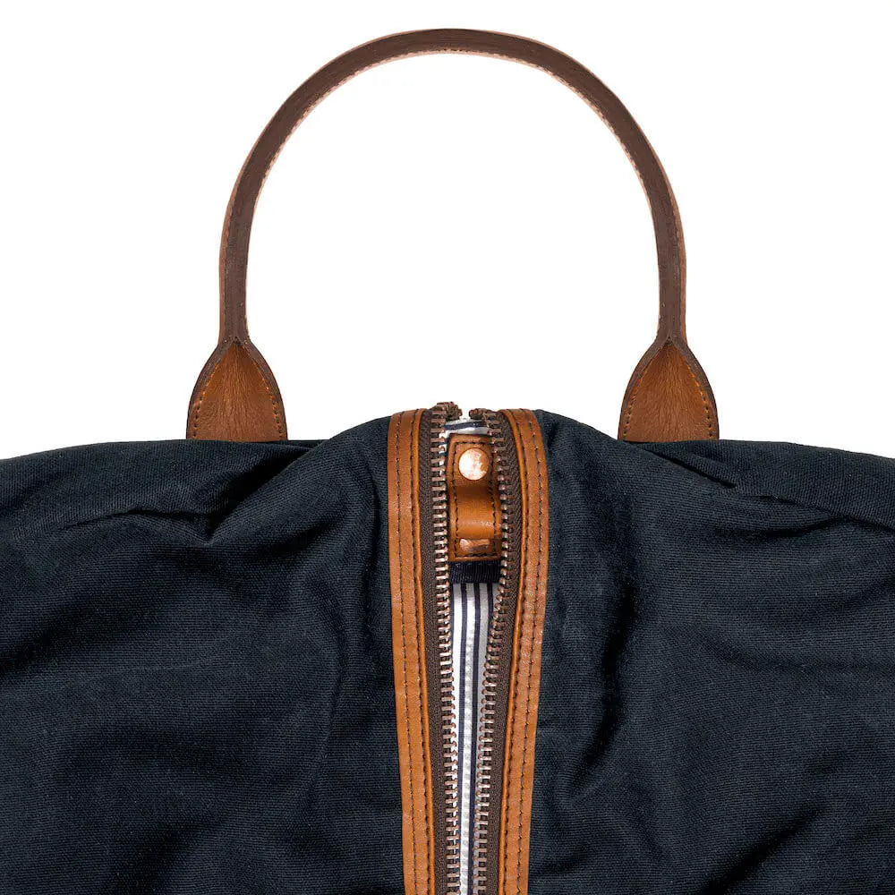 Campaign Waxed Canvas Garment Bag by Mission Mercantile Leather Goods, handmade leather goods detail photo 24