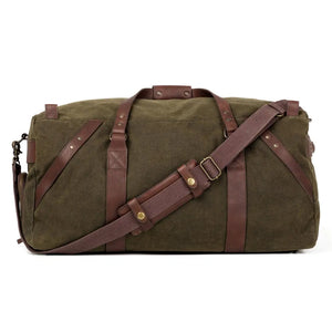 Campaign Waxed Canvas Large Duffle Bag by Mission Mercantile Leather Goods, handmade leather goods detail photo 16