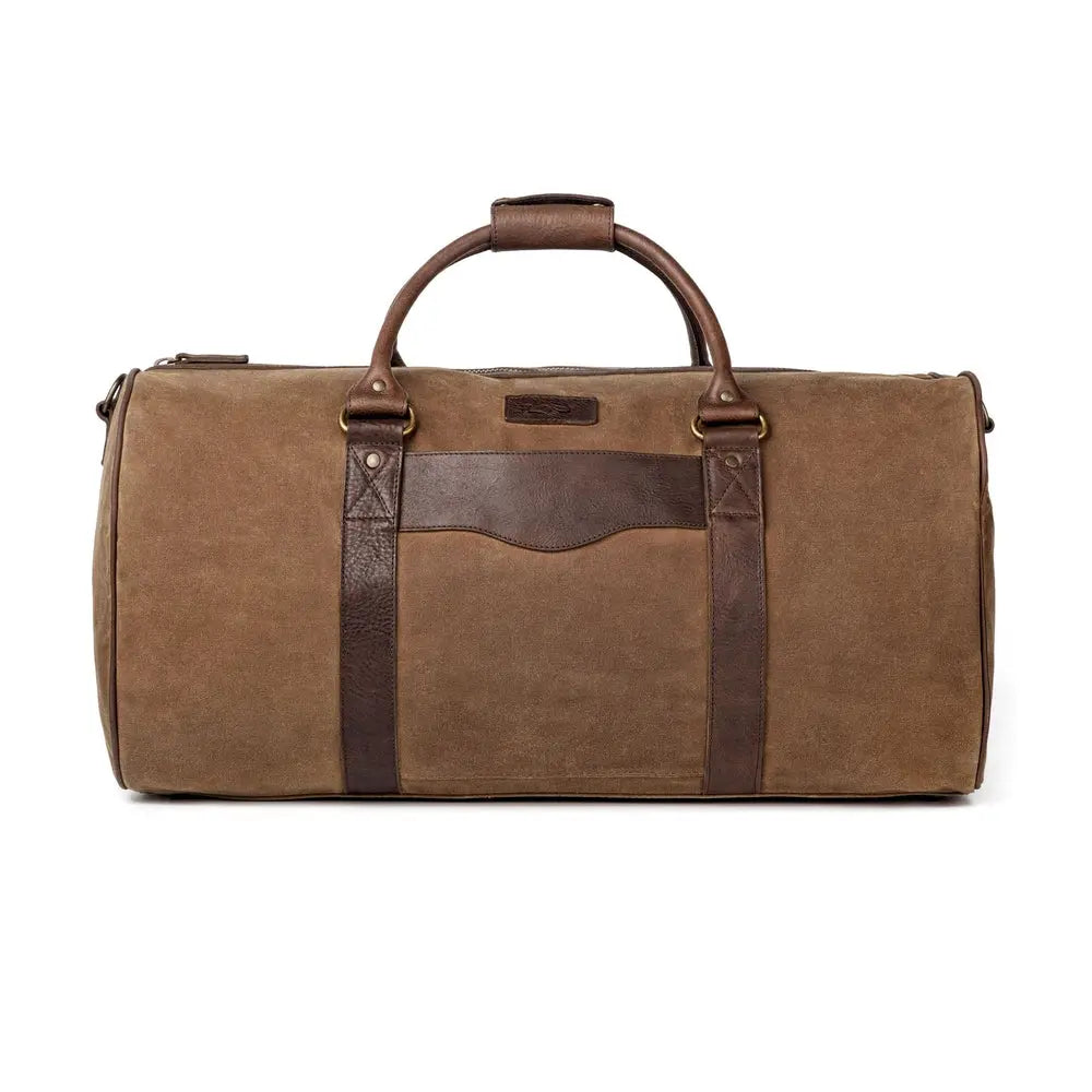 Campaign Waxed Canvas Large Field Duffle Bag by Mission Mercantile Leather Goods, handmade leather goods detail photo 3
