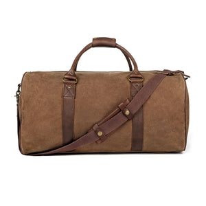 Campaign Waxed Canvas Large Field Duffle Bag by Mission Mercantile Leather Goods, handmade leather goods detail photo 5