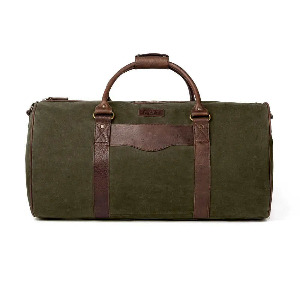 Campaign Waxed Canvas Large Field Duffle Bag by Mission Mercantile Leather Goods, handmade leather goods detail photo 9