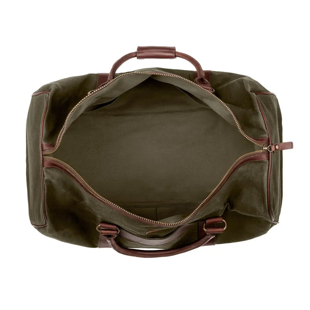 Campaign Waxed Canvas Large Field Duffle Bag by Mission Mercantile Leather Goods, handmade leather goods detail photo 13