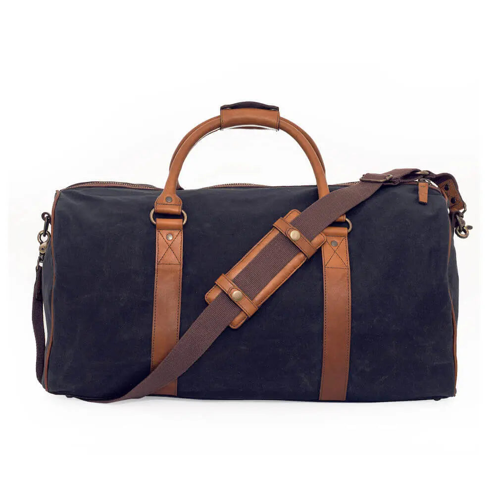 Campaign Waxed Canvas Large Field Duffle Bag by Mission Mercantile Leather Goods, handmade leather goods detail photo 16