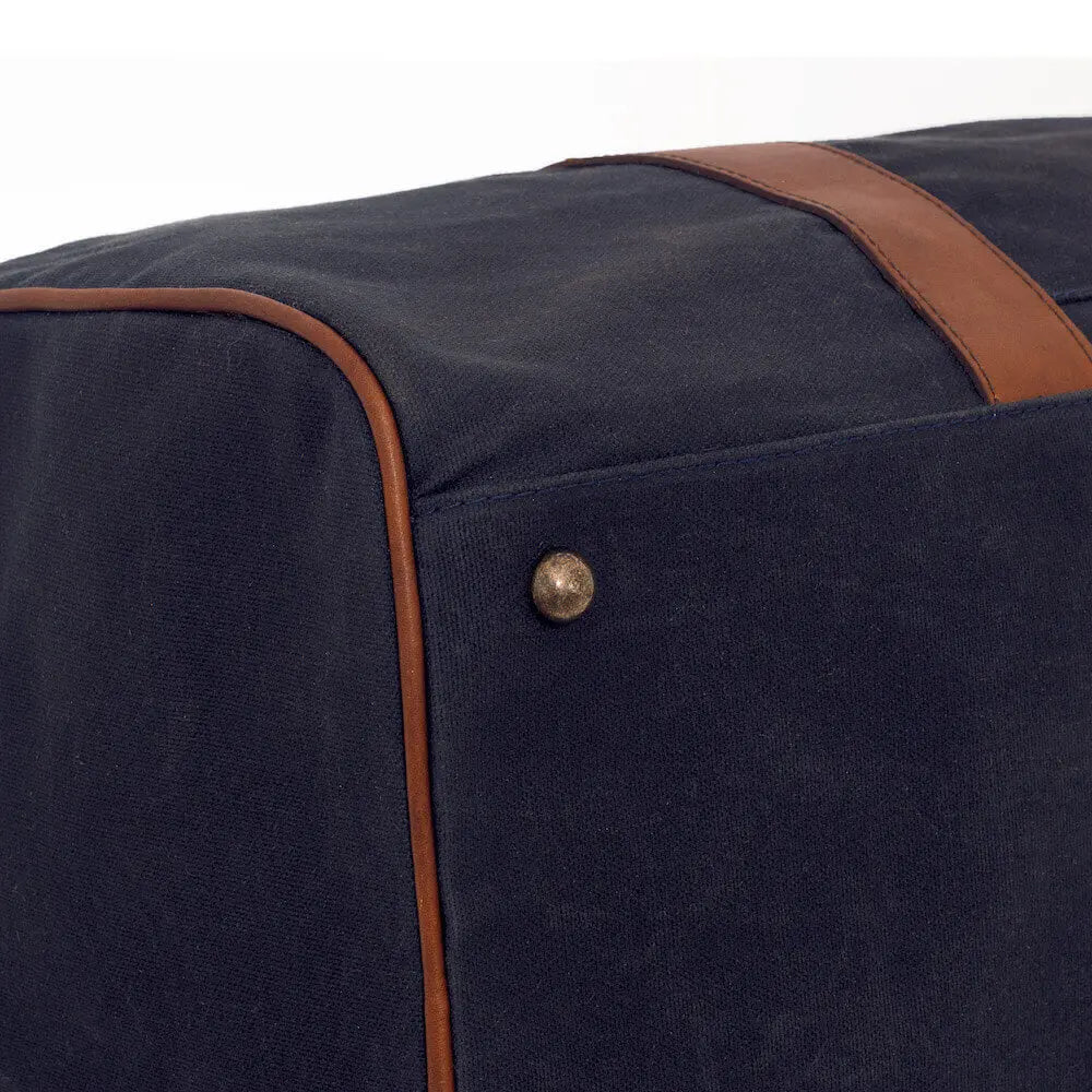 Campaign Waxed Canvas Large Field Duffle Bag by Mission Mercantile Leather Goods, handmade leather goods detail photo 18