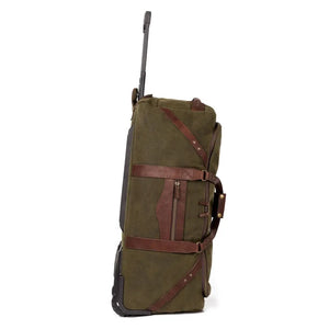Campaign Waxed Canvas Large Wheeled Duffle Bag by Mission Mercantile Leather Goods, handmade leather goods detail photo 9