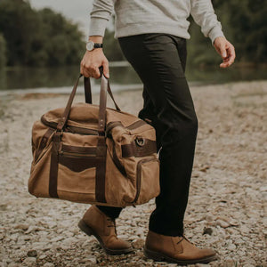 Campaign Waxed Canvas Medium Duffle Bag Mission Mercantile Leather Goods