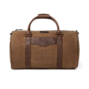 Campaign Waxed Canvas Medium Field Duffle Bag by Mission Mercantile Leather Goods, handmade leather goods detail photo 2