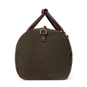 Campaign Waxed Canvas Medium Field Duffle Bag by Mission Mercantile Leather Goods, handmade leather goods detail photo 11