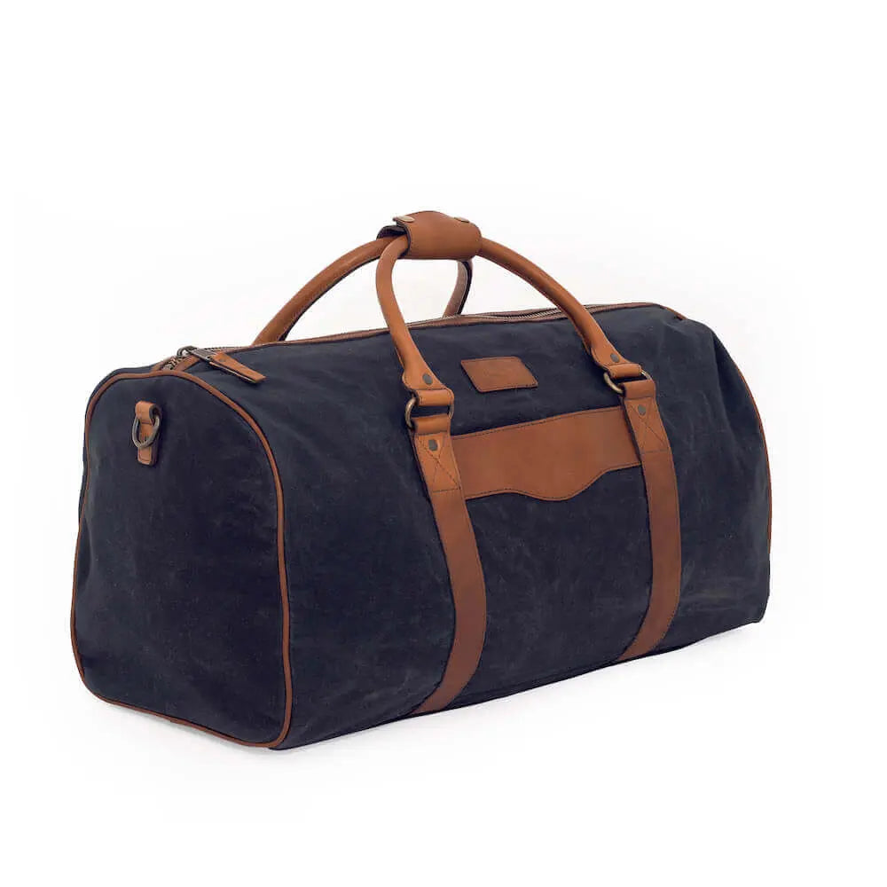Campaign Waxed Canvas Medium Field Duffle Bag by Mission Mercantile Leather Goods, handmade leather goods detail photo 14
