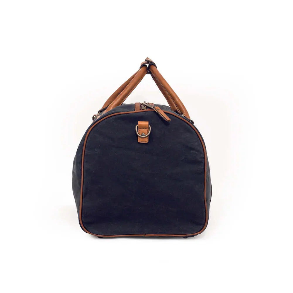 Campaign Waxed Canvas Medium Field Duffle Bag by Mission Mercantile Leather Goods, handmade leather goods detail photo 16