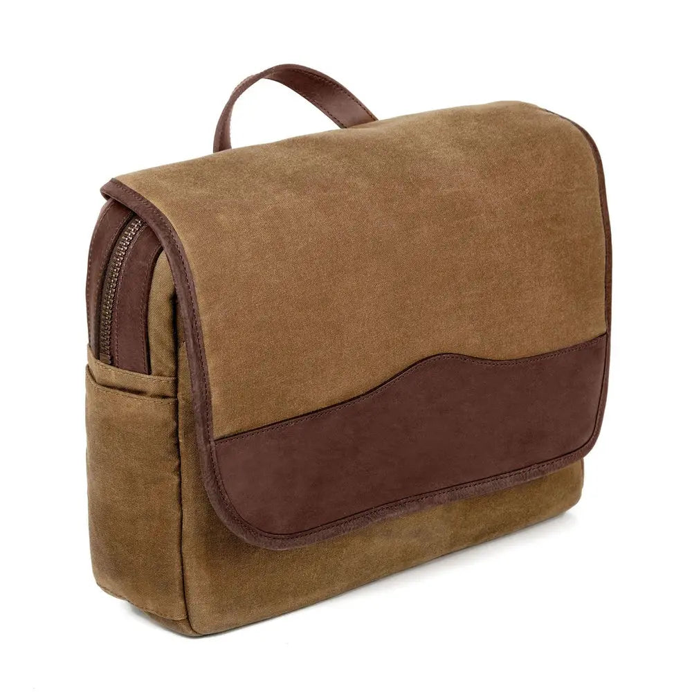 Campaign Waxed Canvas Messenger Bag by Mission Mercantile Leather Goods, handmade leather goods main product photo