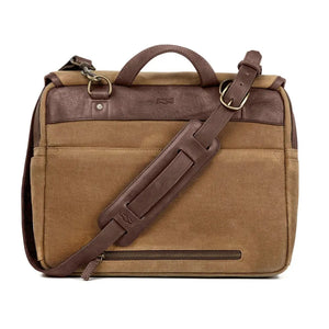 Campaign Waxed Canvas Messenger Bag by Mission Mercantile Leather Goods, handmade leather goods detail photo 2