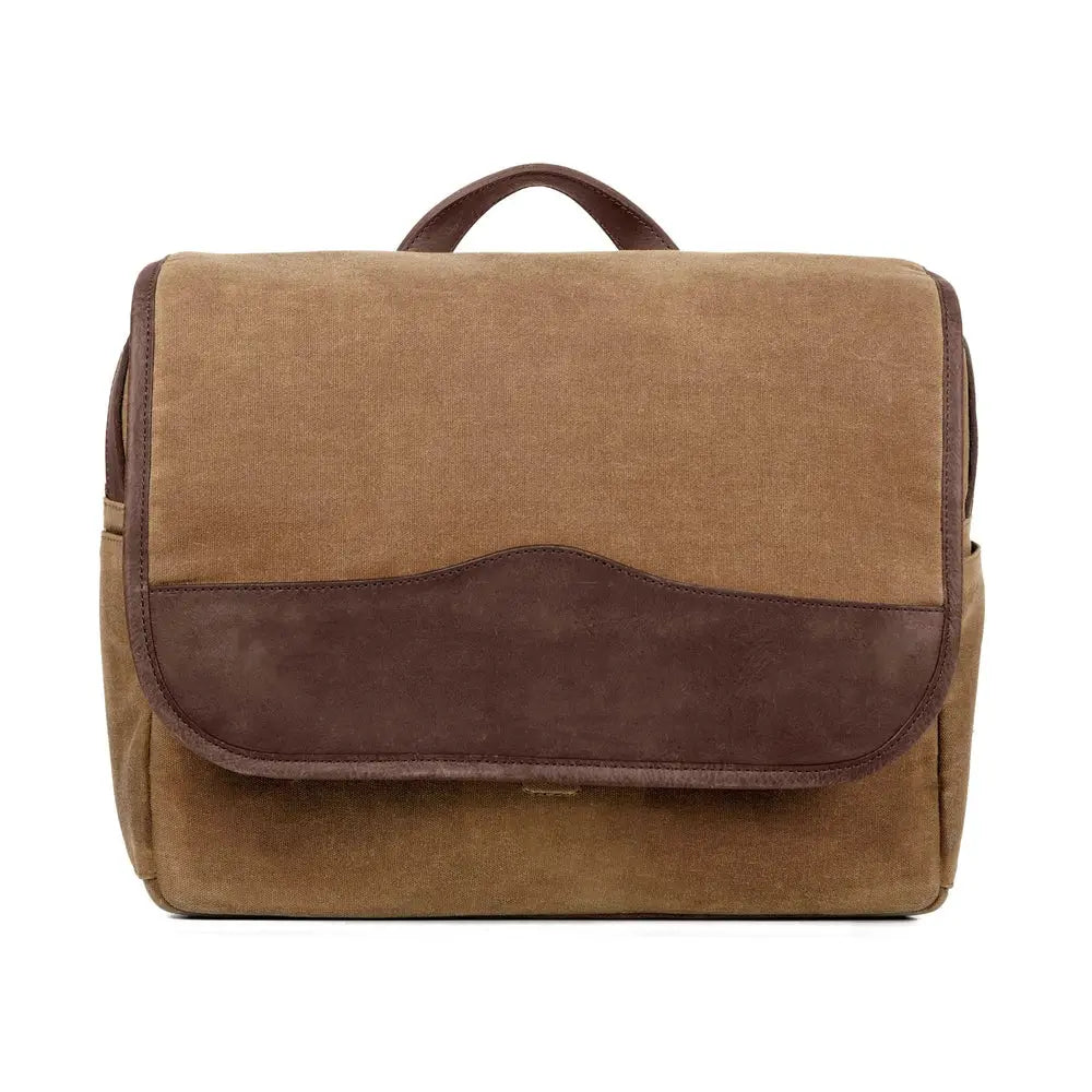 Campaign Waxed Canvas Messenger Bag by Mission Mercantile Leather Goods, handmade leather goods detail photo 3
