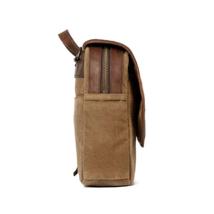 Campaign Waxed Canvas Messenger Bag by Mission Mercantile Leather Goods, handmade leather goods detail photo 4