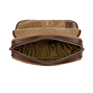 Campaign Waxed Canvas Messenger Bag by Mission Mercantile Leather Goods, handmade leather goods detail photo 5
