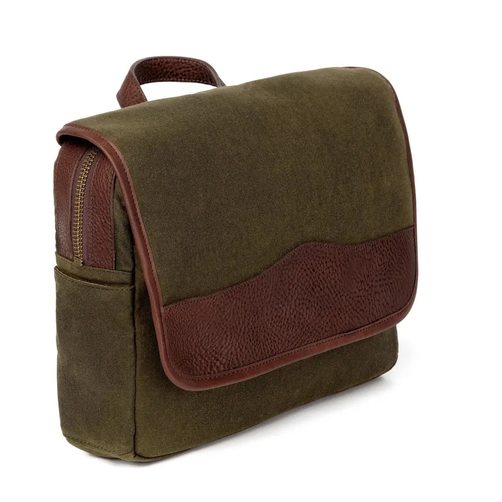 Campaign Waxed Canvas Messenger Bag by Mission Mercantile Leather Goods, handmade leather goods detail photo 7